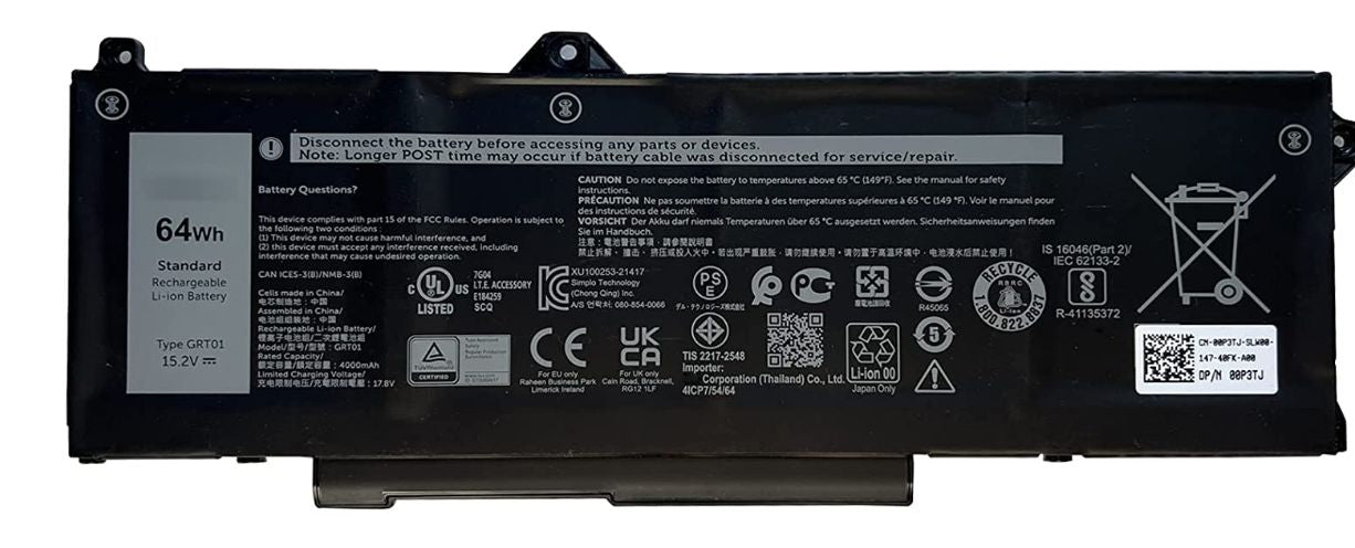 Dell R05P0 Battery – 64Wh 4-Cell Lithium Ion Black