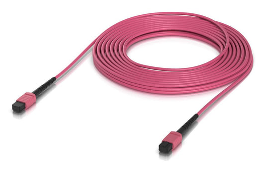 Ubiquiti OM4 MPO-12 UPC Fibre Patch Cable, 10m Rose, LSZH, 100G