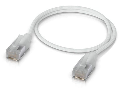 Ubiquiti UACC-CABLE-PATCH-EL-C6A-0.3M-W Cat6a RJ45 Ethernet Cable – 0.3m Braided PoE++ 10GbE White