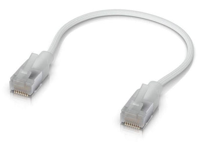 Ubiquiti UACC-CABLE-PATCH-EL-C6A-0.15M-W-24 Cat6a RJ45 Patch Cable – 0.15m Braided 10GbE PoE++ White