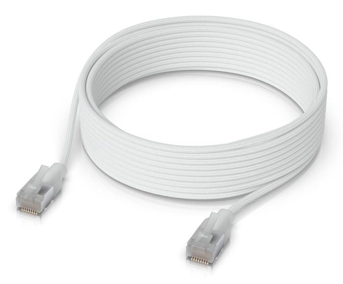 Ubiquiti UACC-CABLE-PATCH-EL-C6A-8M-W Cat6a RJ45 Patch Cable – 8m Braided 10GbE PoE++ White