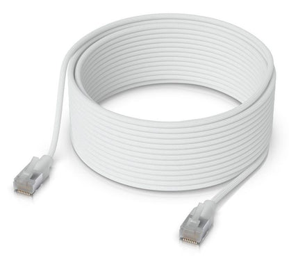 Ubiquiti UACC-CABLE-PATCH-EL-C6A-15M-W Cat6a RJ45 Ethernet Cable – 15m Braided PoE++ 10GbE White