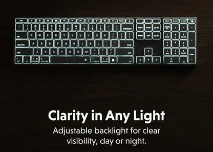 Hyper HS2310NO Bluetooth Wireless Keyboard Nordic Layout – Full-Size, LED Backlit