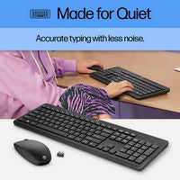 HP 18H24AA#UUW Wireless Keyboard and Mouse Combo – Nordic Layout, 1600 DPI, Black
