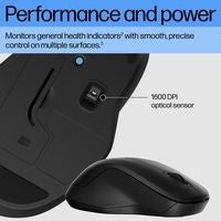 HP 8R3U1AA Dual Wireless Mouse – Optical 1600 DPI Ambidextrous Black