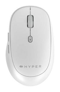 Hyper HS2100GL Bluetooth Mouse – Adjustable DPI, 6 Buttons, White/Grey