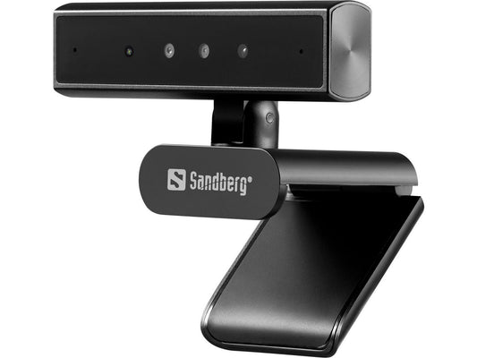 Sandberg 134-44 Face-ID Webcam Mini Pro – 2K Ultra HD, USB-C, 5MP, Clip Mount