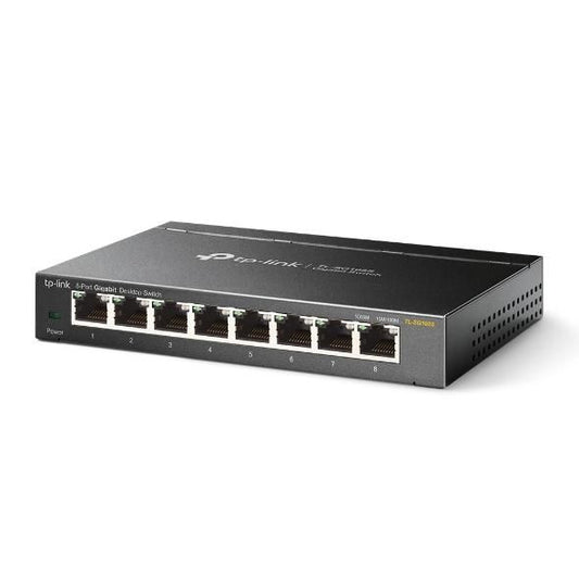 TP-Link TL-SG108S 8-Port Gigabit Desktop Network Switch – Steel, Plug & Play