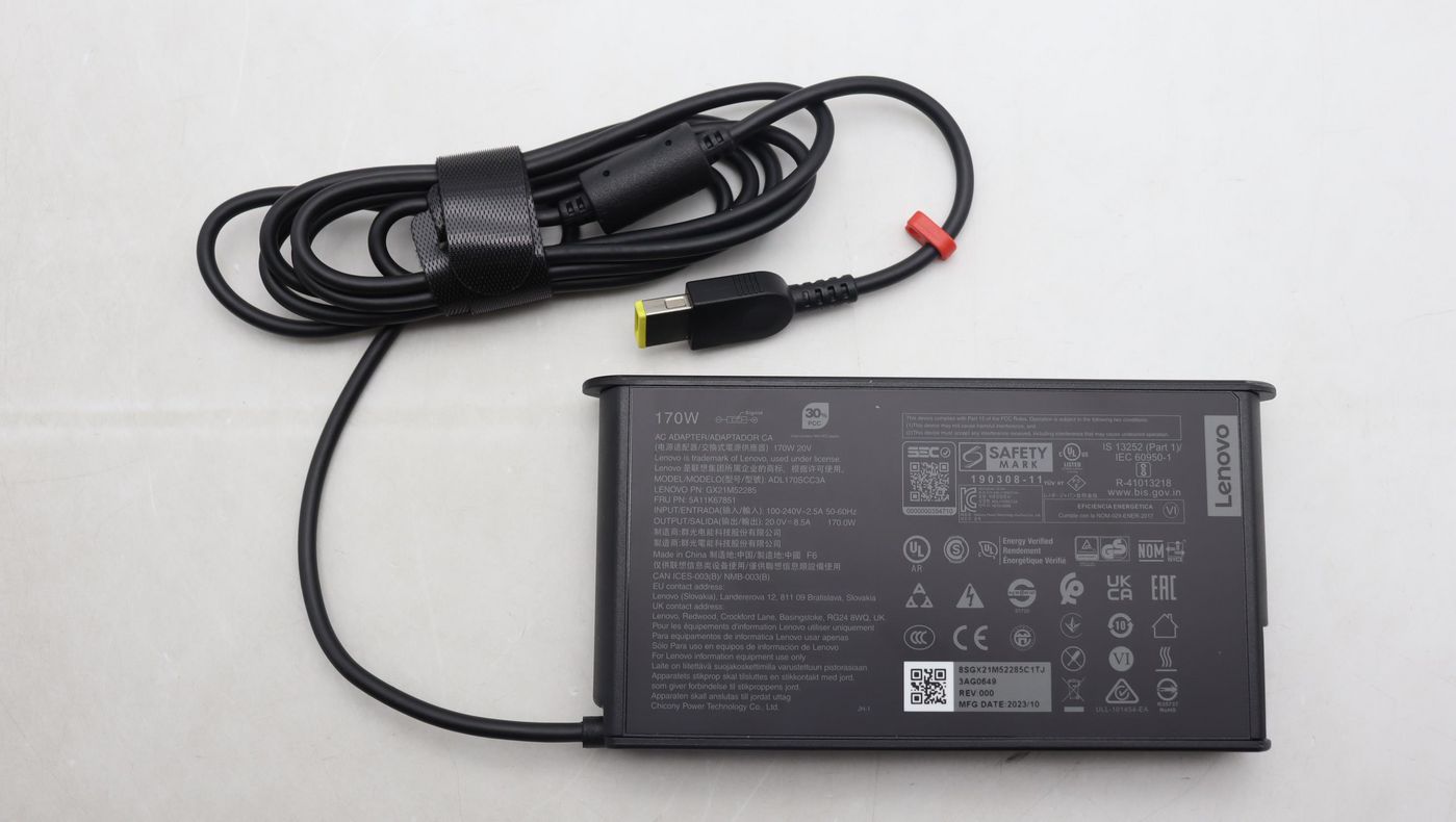 Lenovo 5A11K67851 Power Adapter – 170W AC-to-DC, 20V, Black