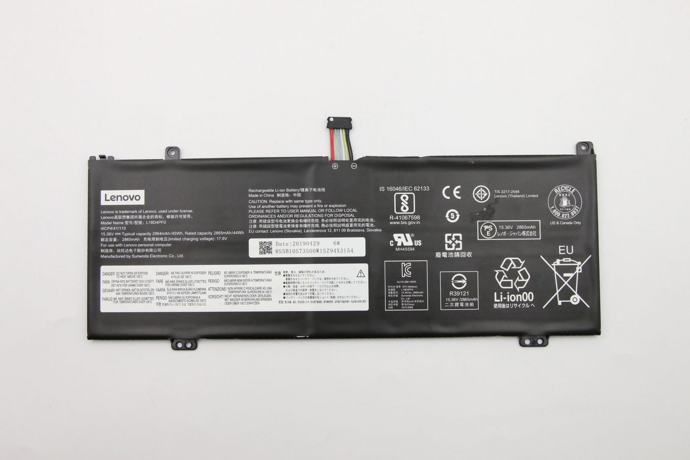 Lenovo 5B10S73500 Battery – 15.36V 45Wh 4-Cell Li-ion Black