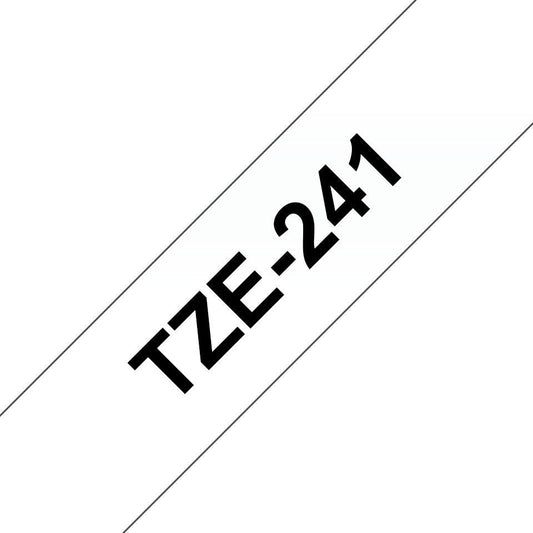 Brother TZE-241 Label Making Tape – Black on White 18mm x 8m TZe