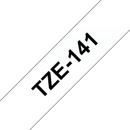 Brother TZE-141 Label Tape – 18mm Black on Clear for P-Touch Label Makers