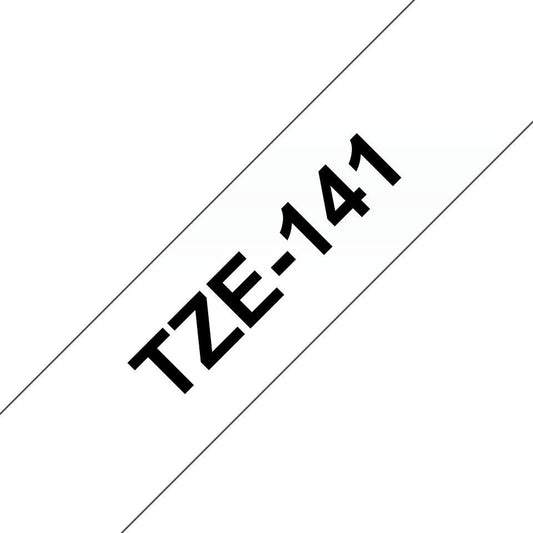 Brother TZE-141 Label Tape – 18mm Black on Clear for P-Touch Label Makers
