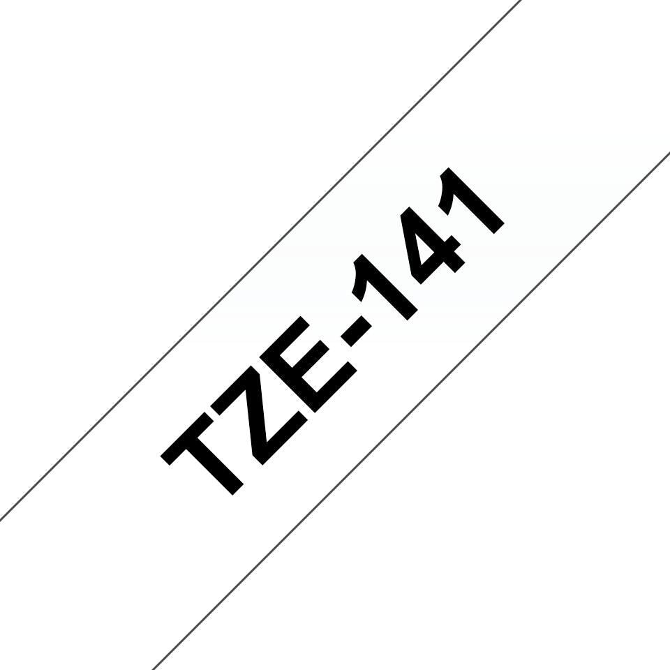 Brother TZE141 Label Tape – Black on Clear, 18mm x 8m, Laminated for P-Touch