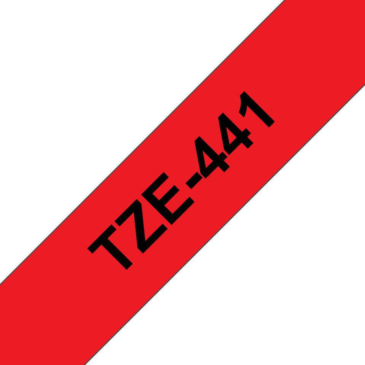 Brother TZE441 Label Making Tape – 18mm Black on Red Laminated 8m