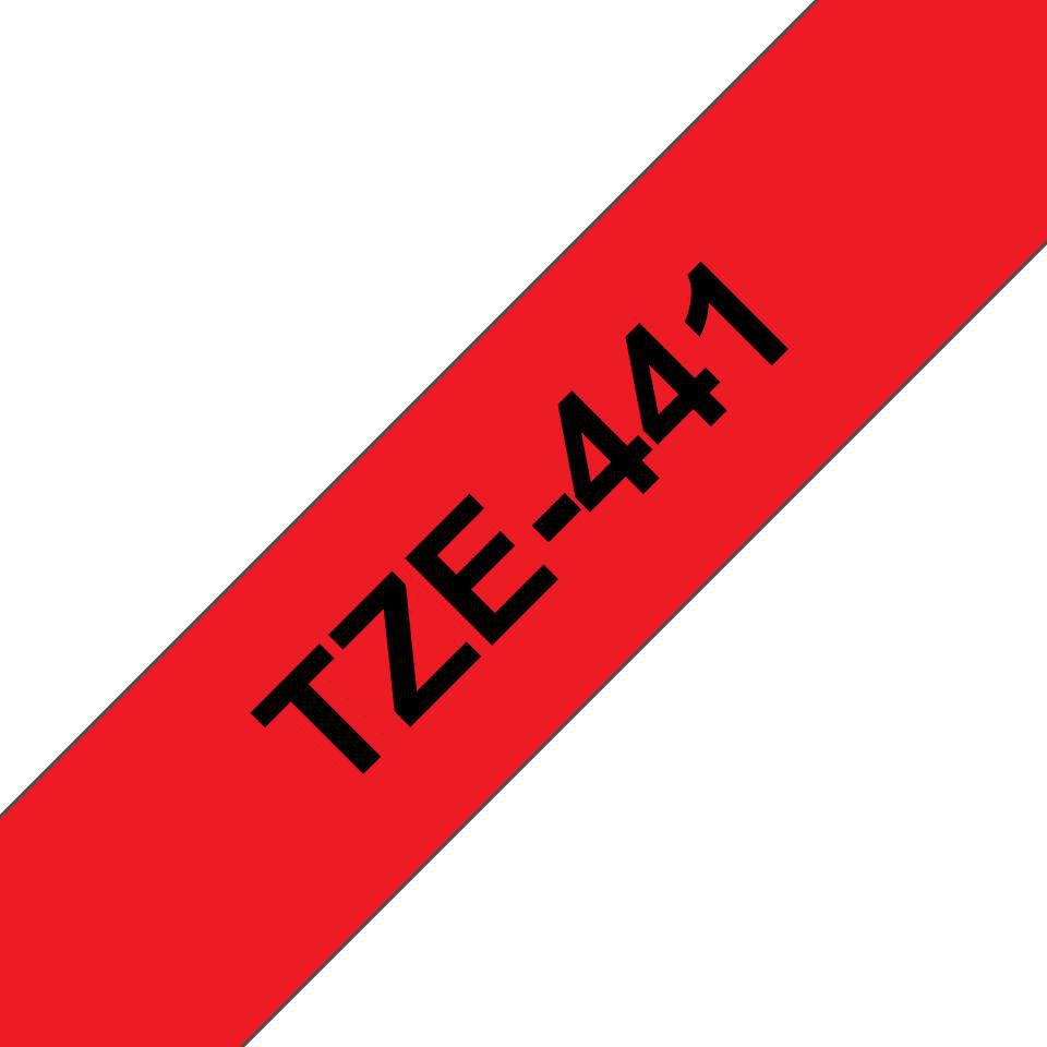 Brother TZE-441 Label Making Tape – 18mm Black on Red Laminated 8m