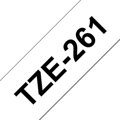 Brother TZE261 Label Making Tape – 36mm Black on White Laminated 8m