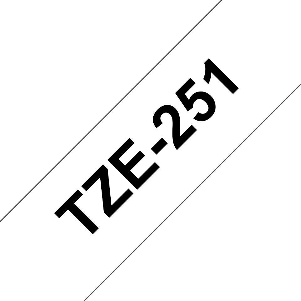 Brother TZE251 Label Making Tape – 24mm Black on White Laminated 8m