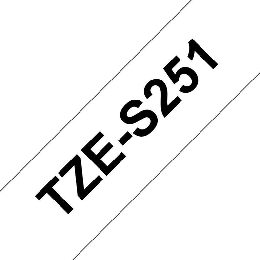 Brother TZES251 Extra Strength Adhesive Label Tape 24mm x 8m Black/White