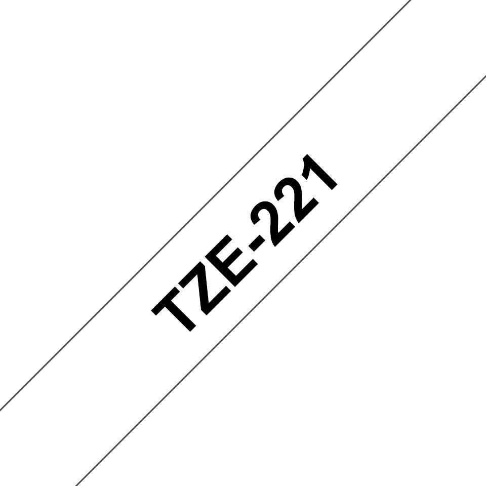 Brother TZE-221 Label Making Tape – Black on White 9mm x 8m TZe