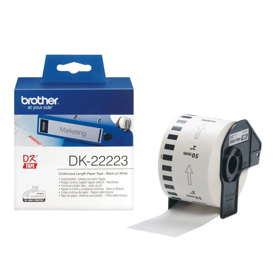Brother DK-22223 Printer Label – White DK Continuous Paper Tape 50mm x 30.48m