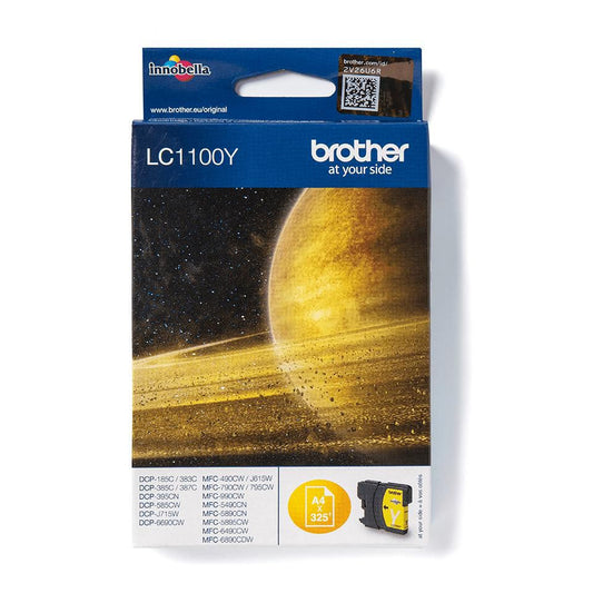 Brother LC-1100Y Ink Cartridge – Yellow Original Pigment-Based 1 Pack
