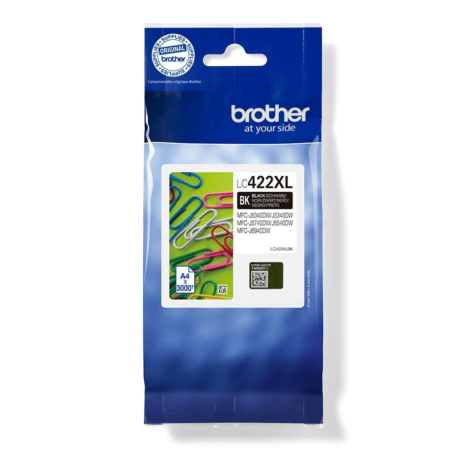 Brother LC422XLBK Original Black Ink Cartridge High Yield 3000 Pages