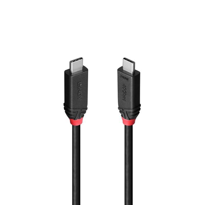 Lindy 37002 USB4 Type C Cable – 2m 240W 40Gbps Black Line