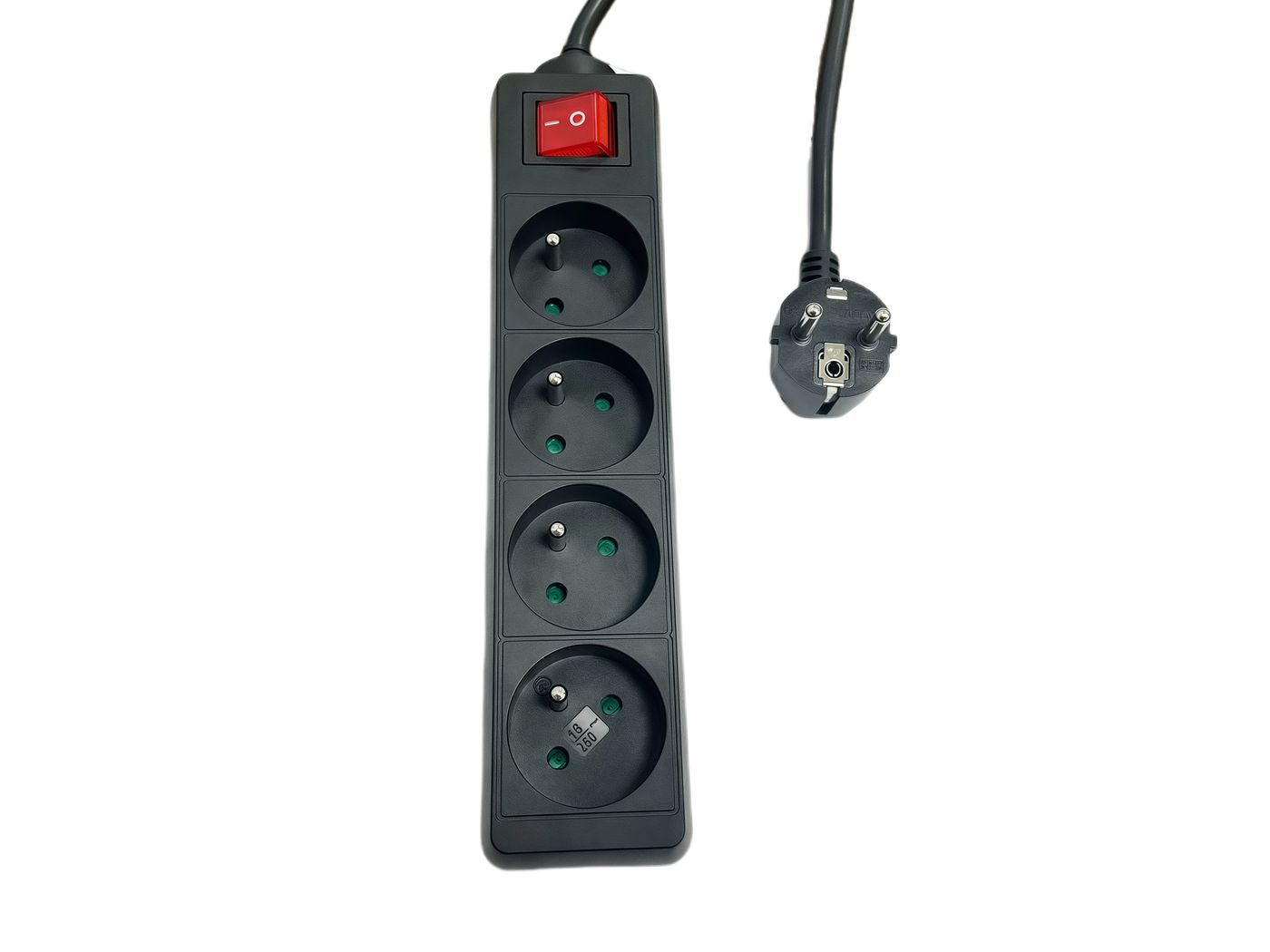 MicroConnect MC-PSOO040150FRB 4-Way Power Strip with On/Off Switch 1.5m Black