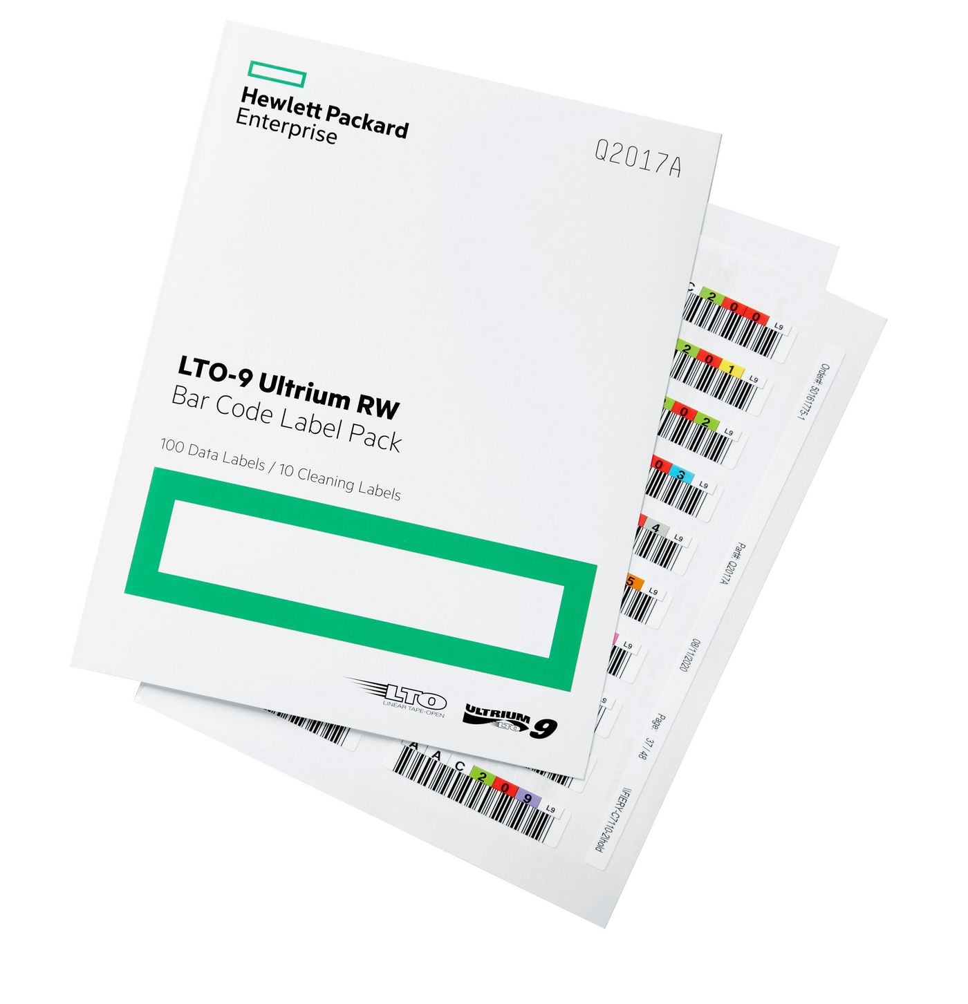 Hewlett Packard Enterprise Q2017A LTO-9 Ultrium RW Bar Code Label Pack – 100 Data, 10 Cleaning Labels