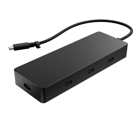 HP 6G842AA 4K USB-C Multiport Hub – 4-Port, 10000 Mbit/s, 65W Power Delivery, Black