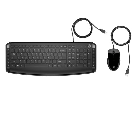 HP 9DF28AA#ABY Pavilion Keyboard and Mouse 200 – Full-Size Wired USB Set Black