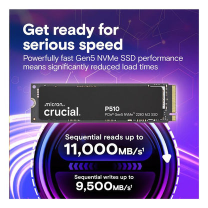 Crucial CT2000P510SSD8 2TB M.2 NVMe PCIe Gen5 SSD – 10000MB/s Read