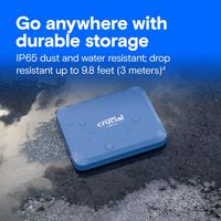 Crucial CT4000X10SSD9 4TB USB-C External SSD – USB 3.2 Gen 2x2, IP65, Blue