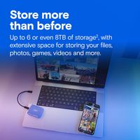 Crucial CT4000X10SSD9 4TB USB-C External SSD – USB 3.2 Gen 2x2, IP65, Blue