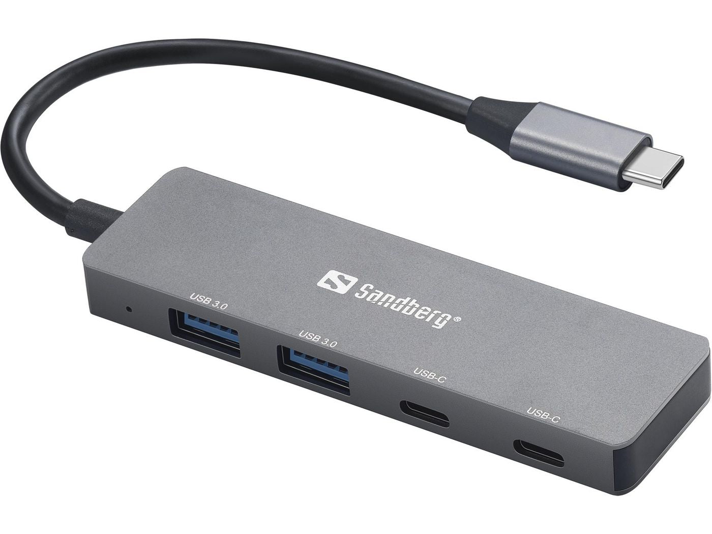 Sandberg 136-50 USB-C to 2xUSB-A + 2xUSB-C Hub – 4-Port Aluminium