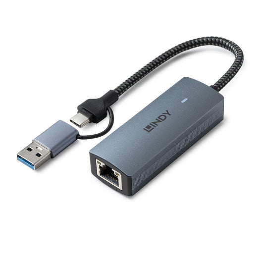 Lindy 43415 USB 3.2 Gen 1 to 5G Ethernet Converter – 5Gbps, Aluminium, CE Certified