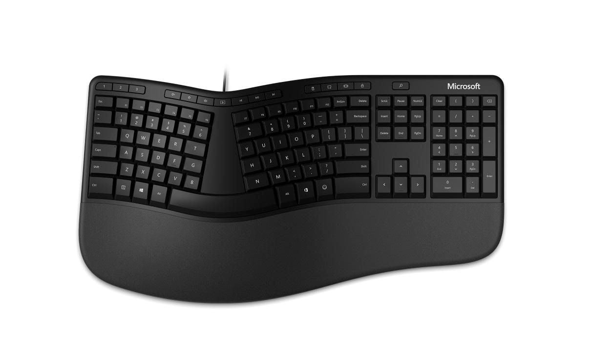 Microsoft LXM-00005 Ergonomic Keyboard – USB Wired, AZERTY, Black