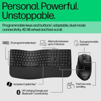 HP 8T6L6AA#ABZ Wireless Keyboard and Mouse Combo – Ergonomic, Dual-Mode