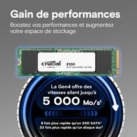 Crucial CT2000E100SSD8 2TB M.2 NVMe PCIe Gen4 Internal SSD – 4500/5000MB/s