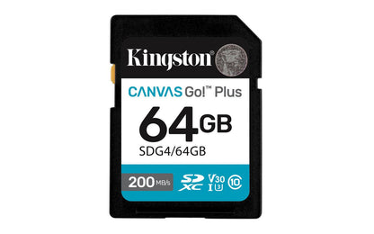 Kingston SDG4/64GB 64GB SDXC Canvas Go Plus – 200MB/s UHS-I U3 V30 Memory Card