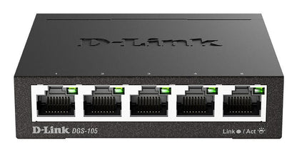 D-Link DGS-105/E 5-Port Gigabit Unmanaged Network Switch – Metal Housing