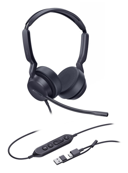 Yealink 1308215 UH42 Dual UC Headset – USB-C/A Wired, Noise Cancelling