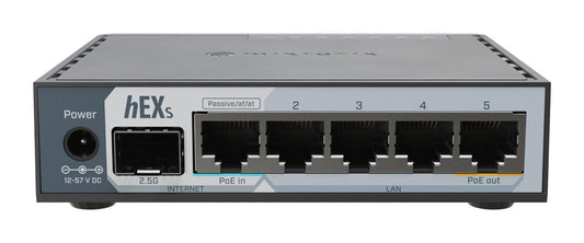 MikroTik E60IUGS hEX S Router – 5-Port Gigabit, SFP, PoE, 950MHz