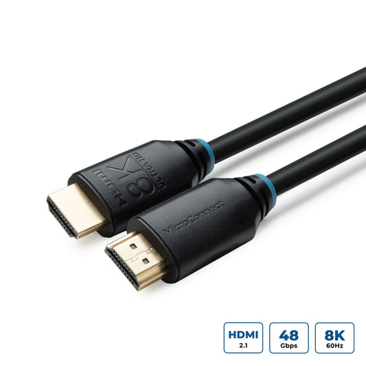 Microconnect HDMI 2.1 Cable 10m – 8K 48Gbps Gold-Plated Black