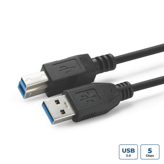 MicroConnect USB3.0AB2B USB Cable 2m USB A to USB B 5 Gbit/s Black