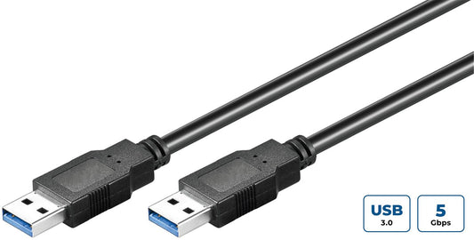 MicroConnect USB3.0AA5B USB 3.2 Gen 1 Cable – 5m USB A Male/Male Black