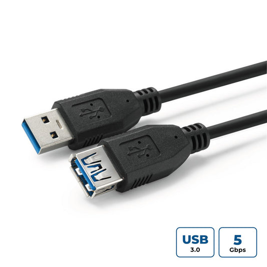 MicroConnect USB3.0AAF1B USB 3.2 Gen 1 Extension Cable 1m Black