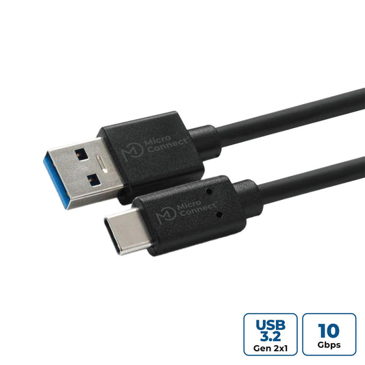 MicroConnect USB3.2CA05 USB Cable USB 3.2 Gen 2 A to C 0.5m 10 Gbit/s Black