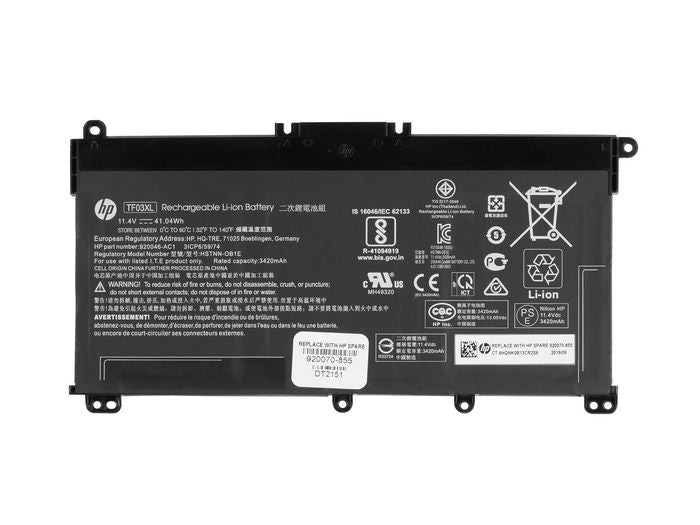 HP 920070-855 3-Cell Li-ion Battery – 41.9Wh 11.55V High Capacity